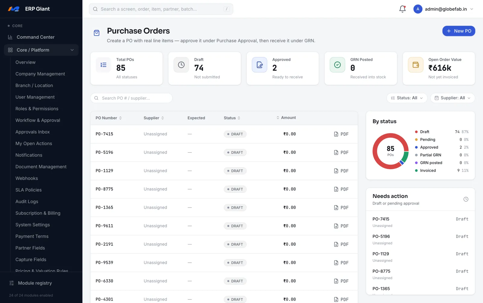 Purchase orders